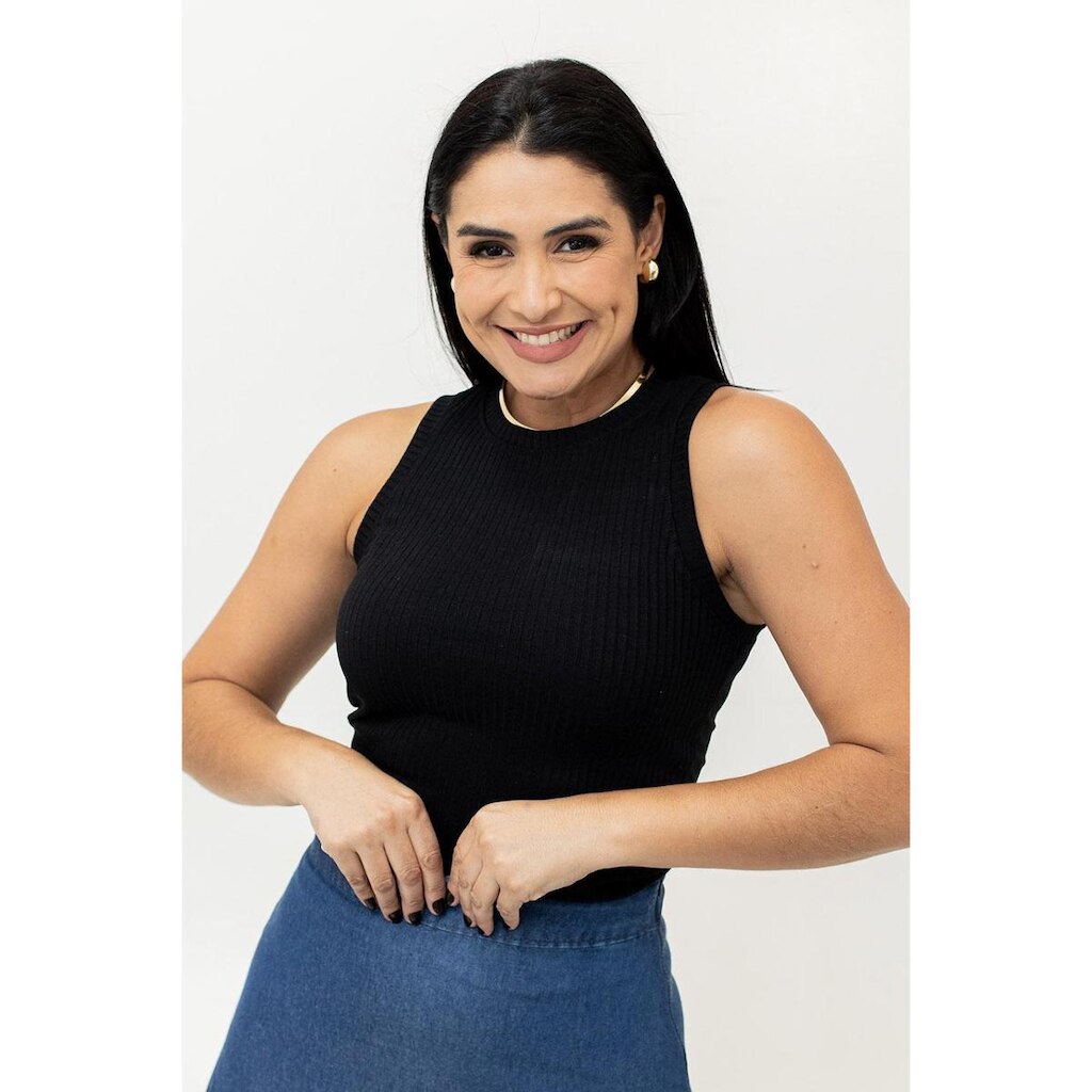 Blusa Feminina Canelada Elastano Várias Cores Anticorpus