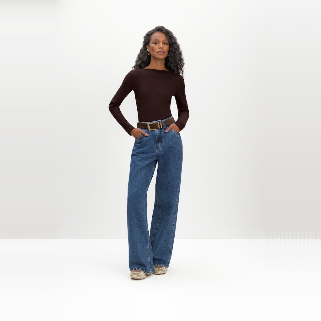 Blusa feminina canelada Essendi