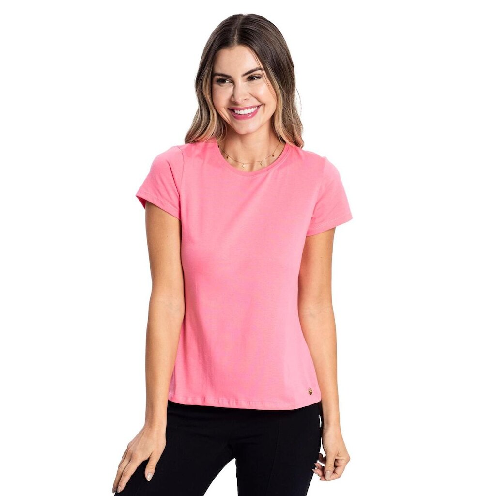 Blusa Feminina Cotton Leve Básica Rovitex Rosa