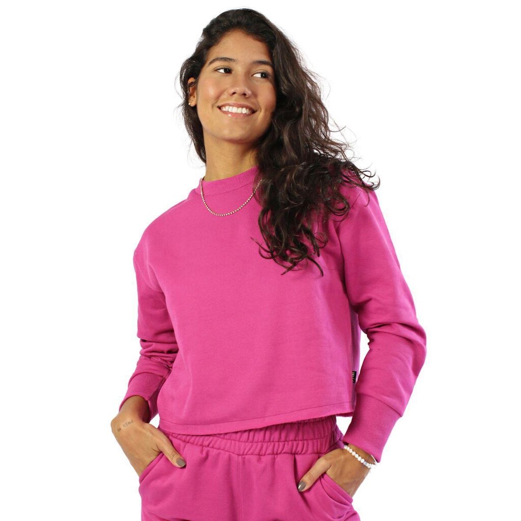 Blusa Feminina Cropped Moletom