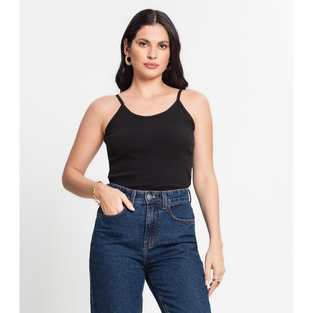 Blusa Feminina De Alça Preto