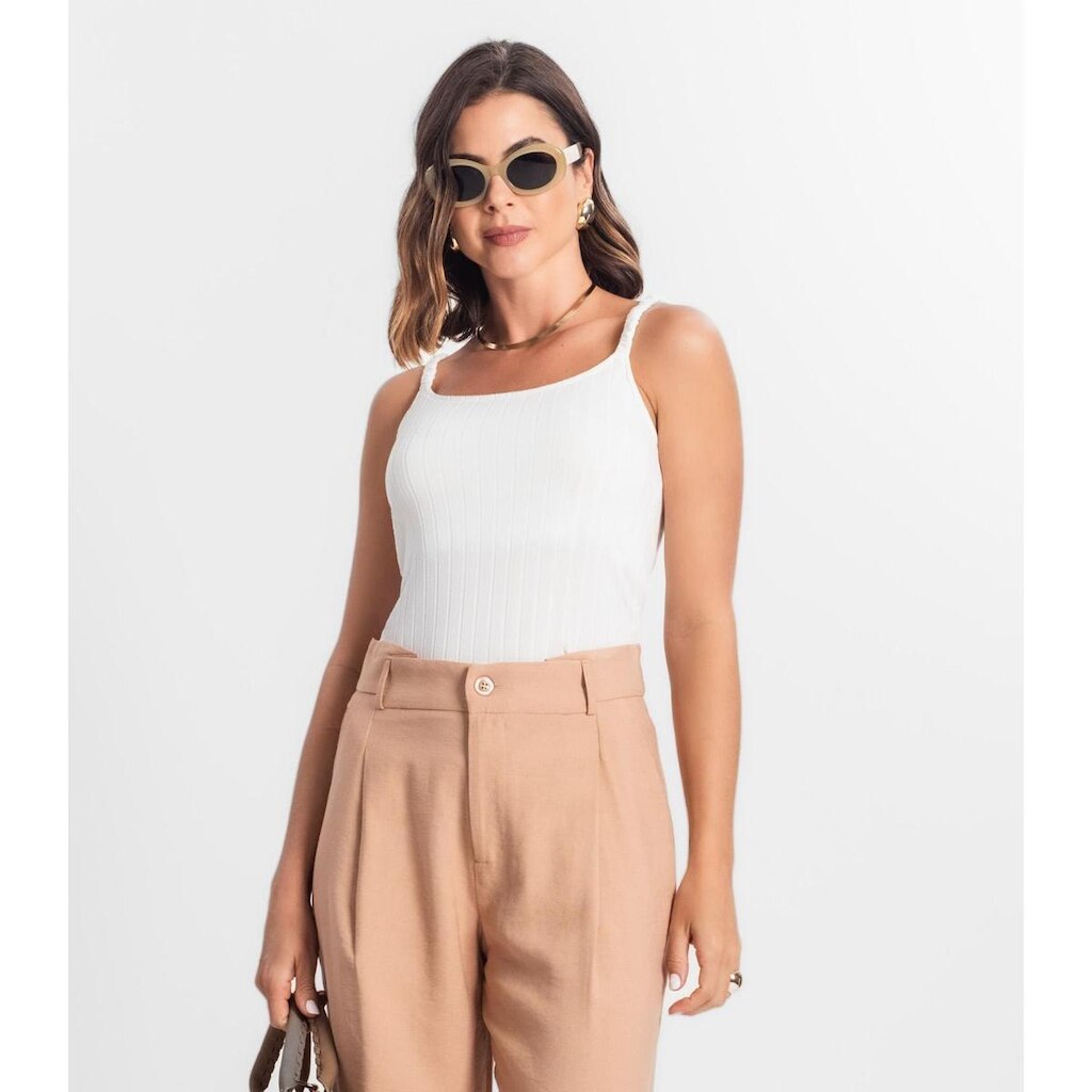 Blusa Feminina De Alça Seletc Bege