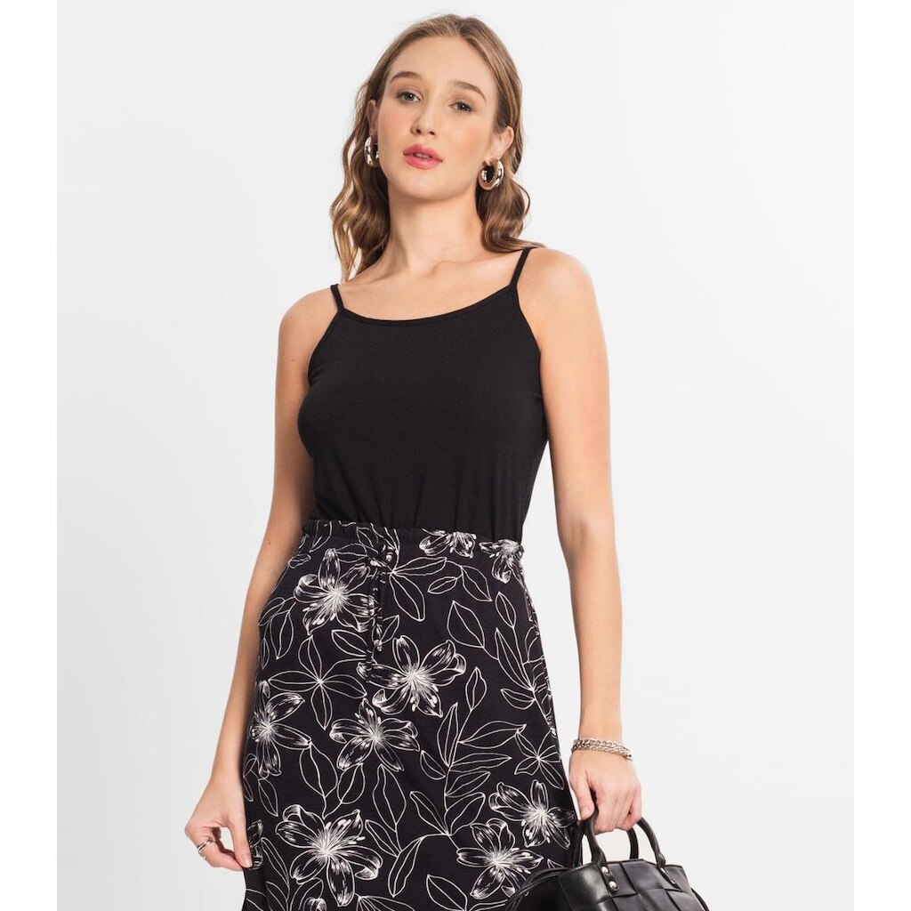 Blusa Feminina de Alças Básica Rovitex Preto