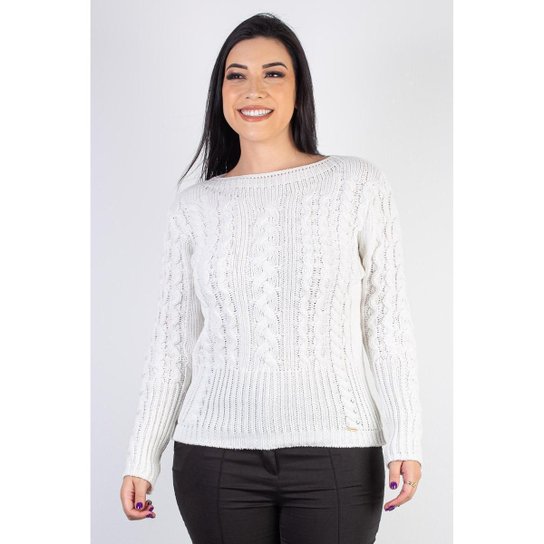 Blusa feminina de malha gola canoa 60016 - G - Lilás