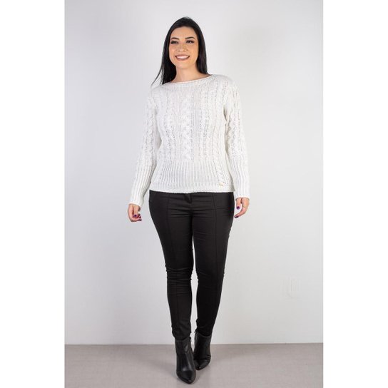 Blusa feminina de malha gola canoa 60016 - G - Lilás