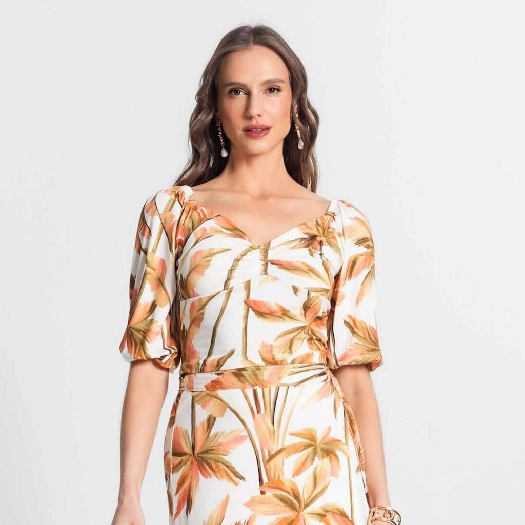 Blusa Feminina Endless Manga 3/4 Viscose Creponada