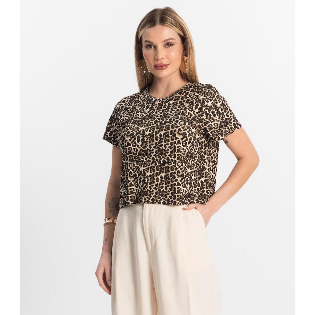 Blusa Feminina Estampada Select Bege