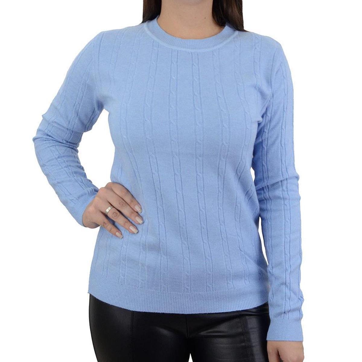 Blusa Feminina Facinelli By Mooncity Tricot Azul - 650930 Menor preço em Blusa Feminina Facinelli By Mooncity Tricot Azul - 650930