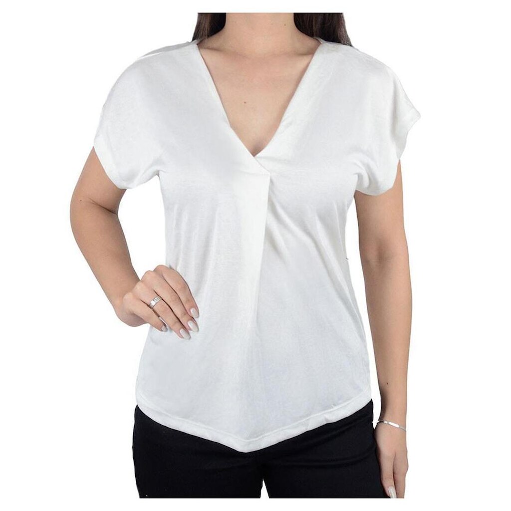 Blusa Feminina Giraffe Decote V Off White - 62357