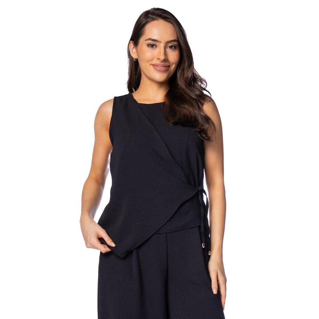 Blusa Feminina Giraffe Envelope com Amarração Bege
