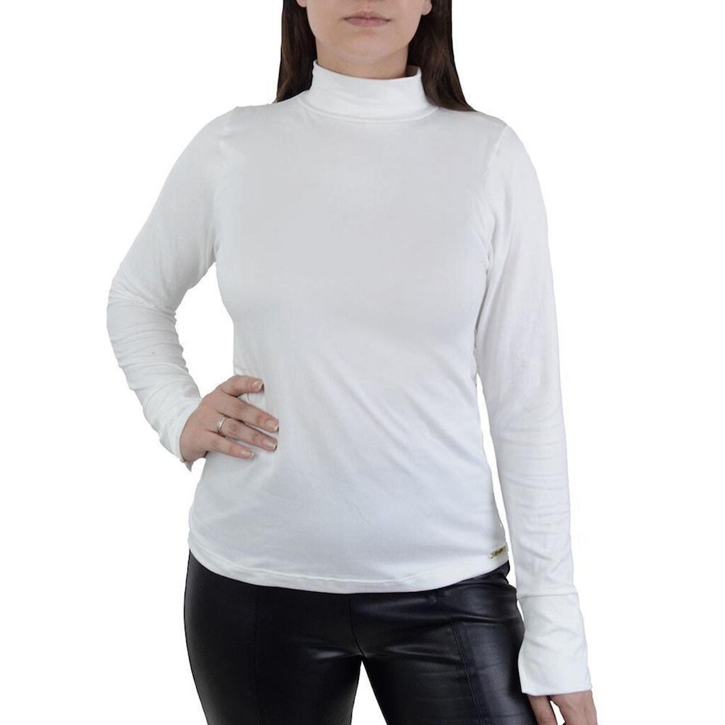 Blusa Feminina Giraffe ML Gola Alta  White