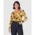 Blusa Feminina Gola V Estampada Em Viscose Stretch - Amarelo Escuro