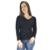 Blusa Feminina Longa Gola V Segunda Pele Básica Tshirt Cor:;Tamanho:P;Gênero:Mulher - Preto