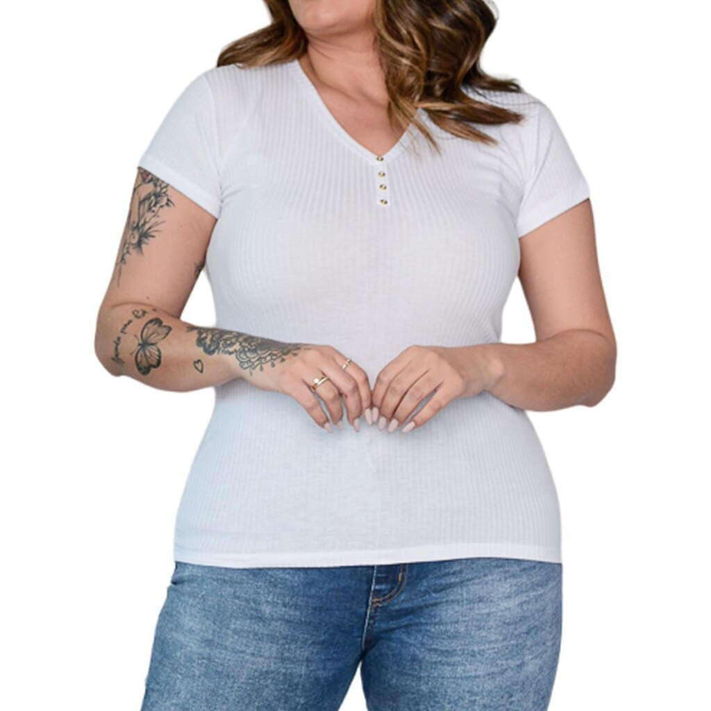 Blusa Feminina LZT Canelada Branco - 1555