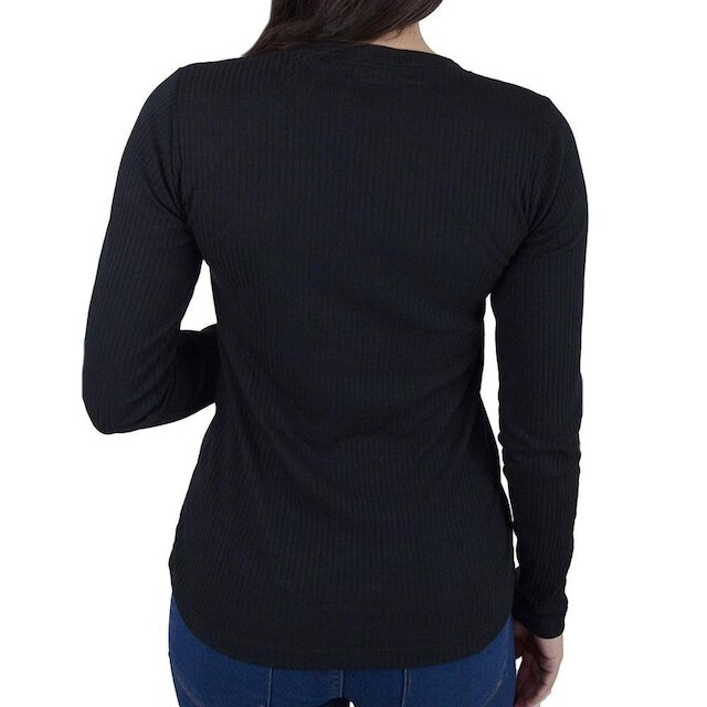 Blusa Feminina LZT ML Gola V Preta - 5058