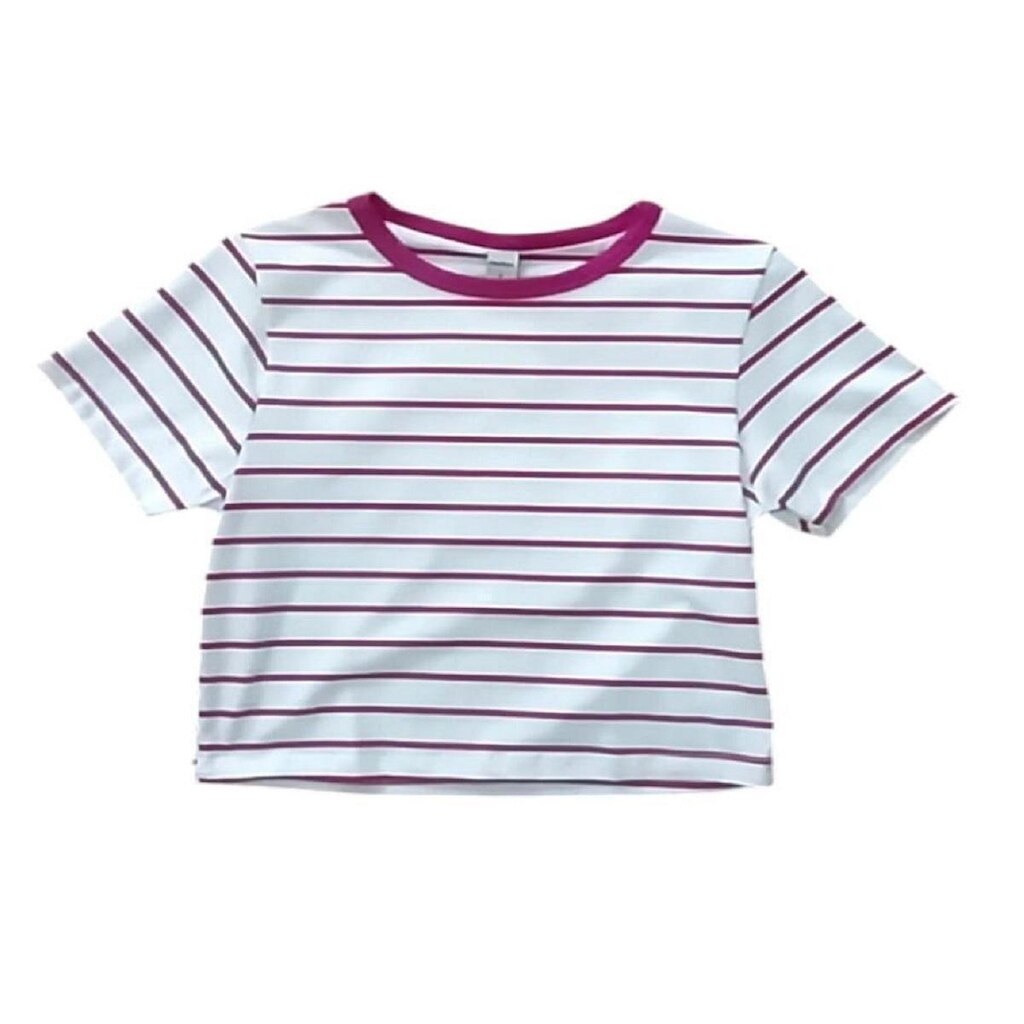 Blusa Feminina Manga Curta De Cotton Leve Listrado