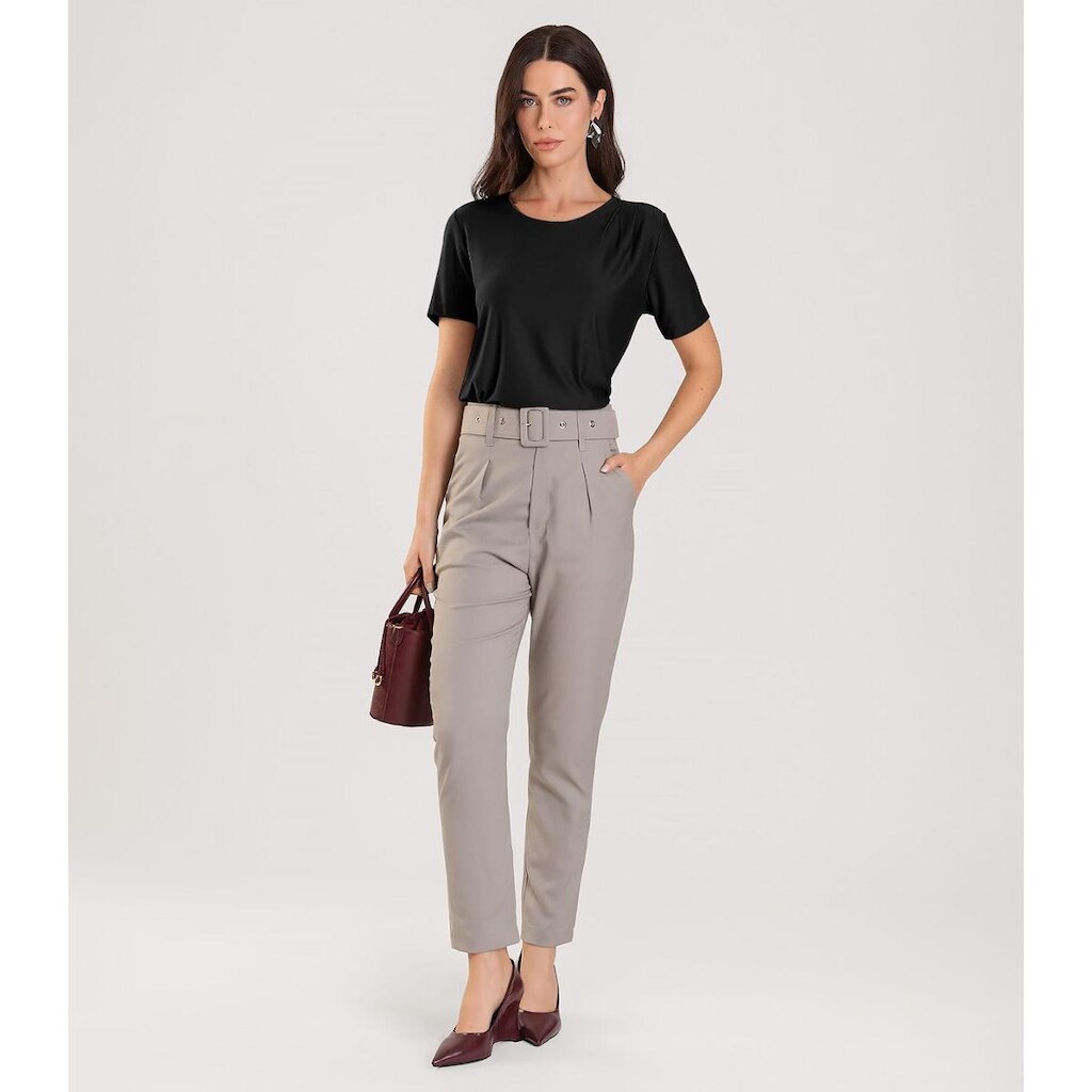 Blusa Feminina Manga Curta Dianna Preto