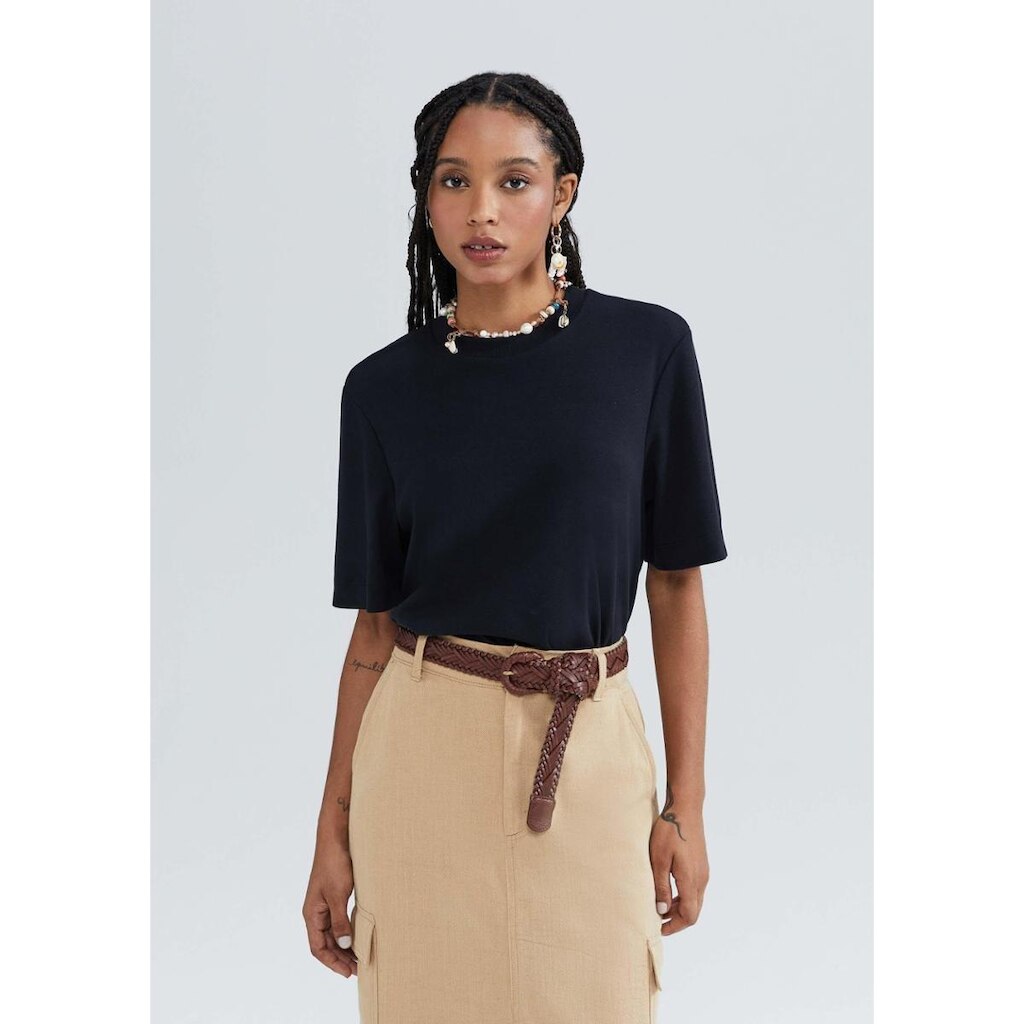 Blusa Feminina Manga Curta Em Malha Interlock - Creme G