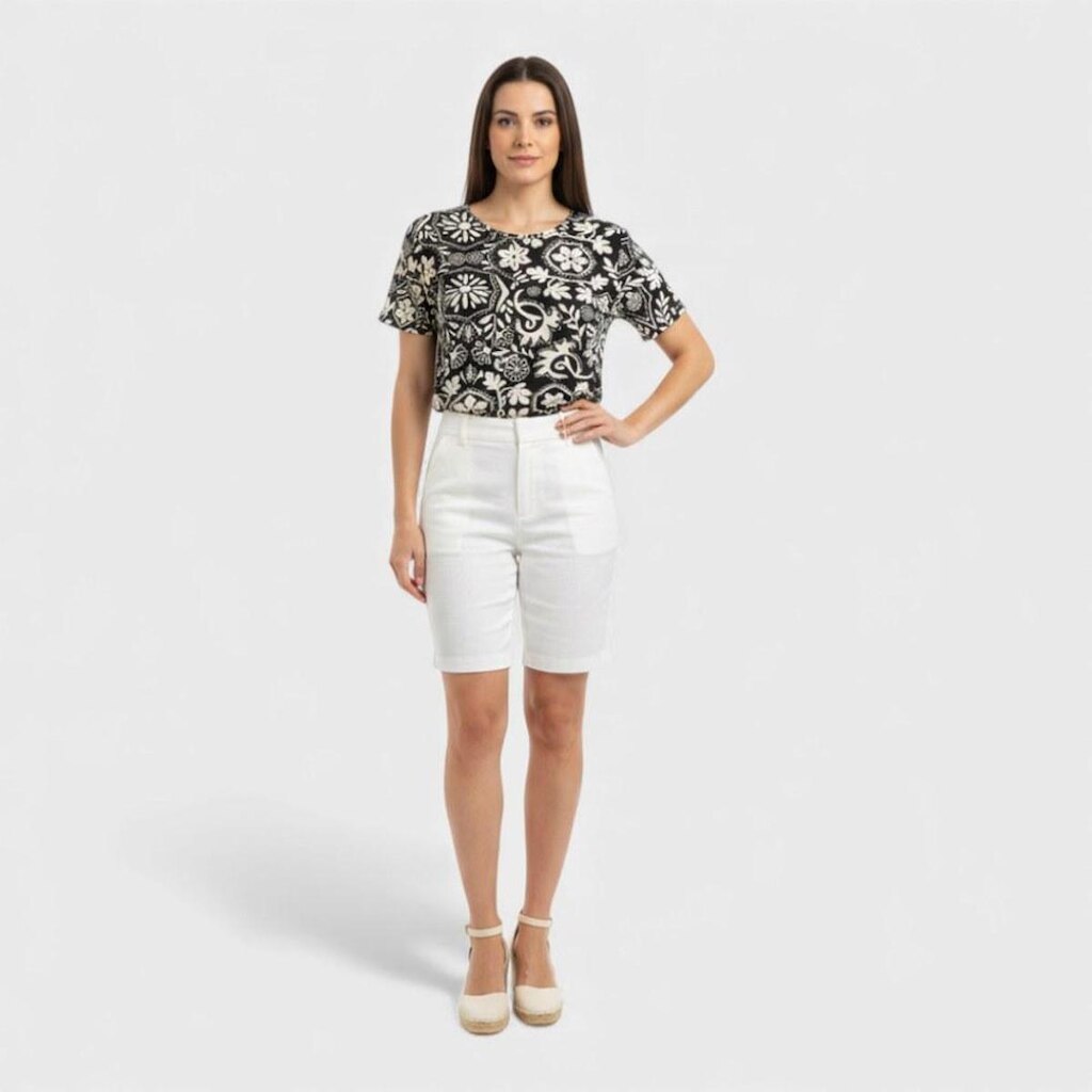 Blusa feminina manga curta estampada