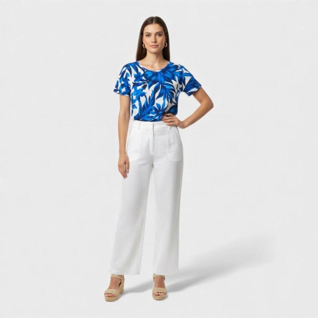 Blusa feminina manga curta estampada
