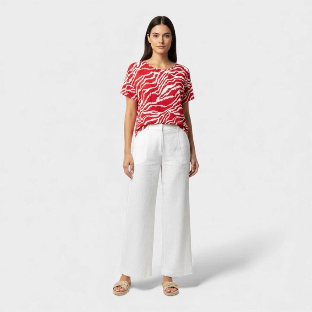 Blusa feminina manga curta estampada
