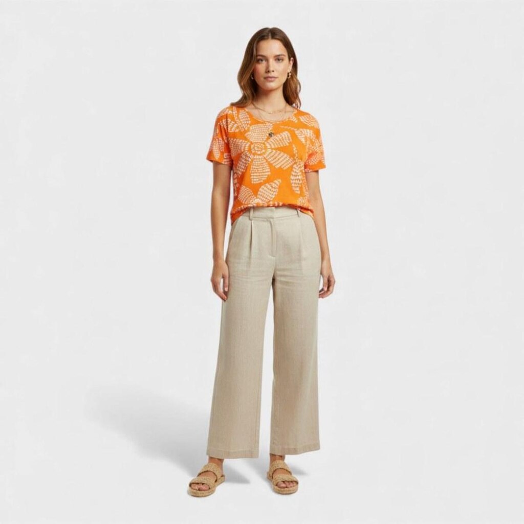 Blusa feminina manga curta estampada