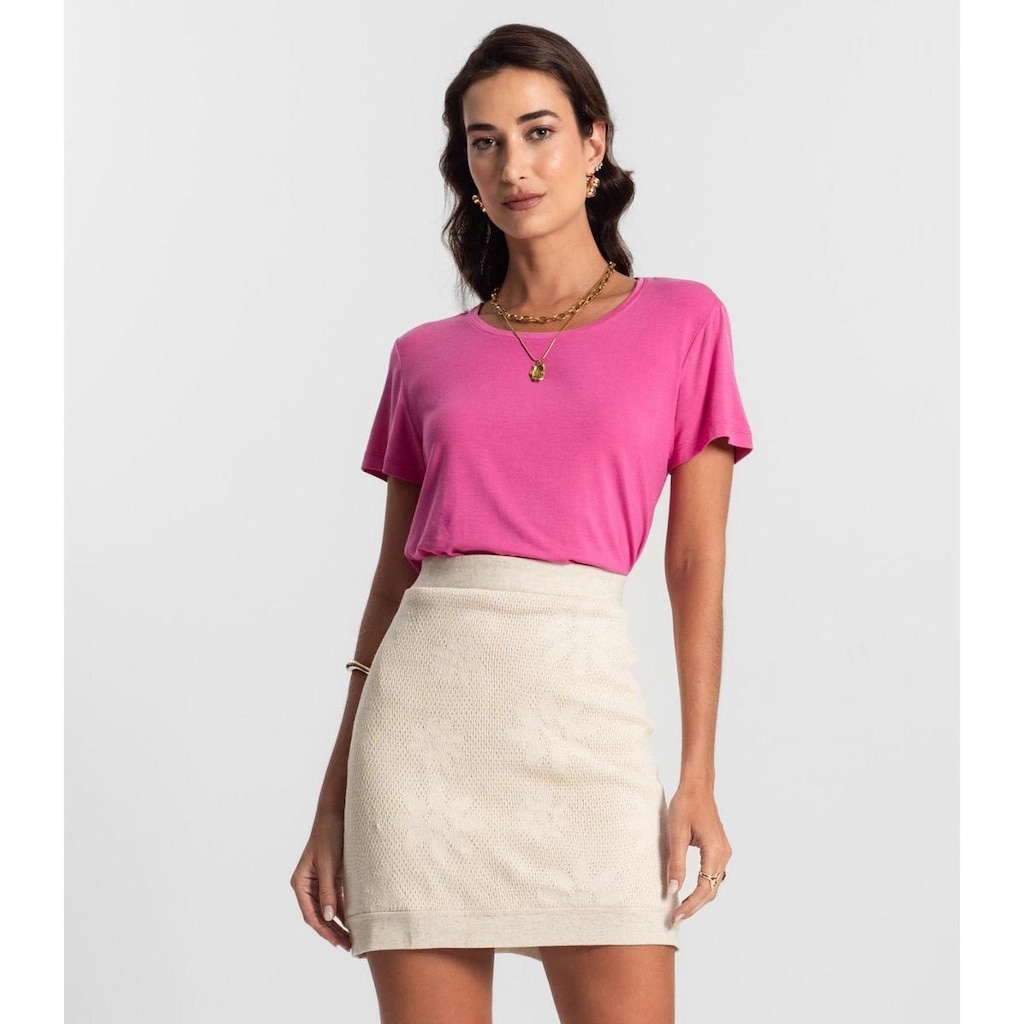 Blusa Feminina manga Curta KO Rosa