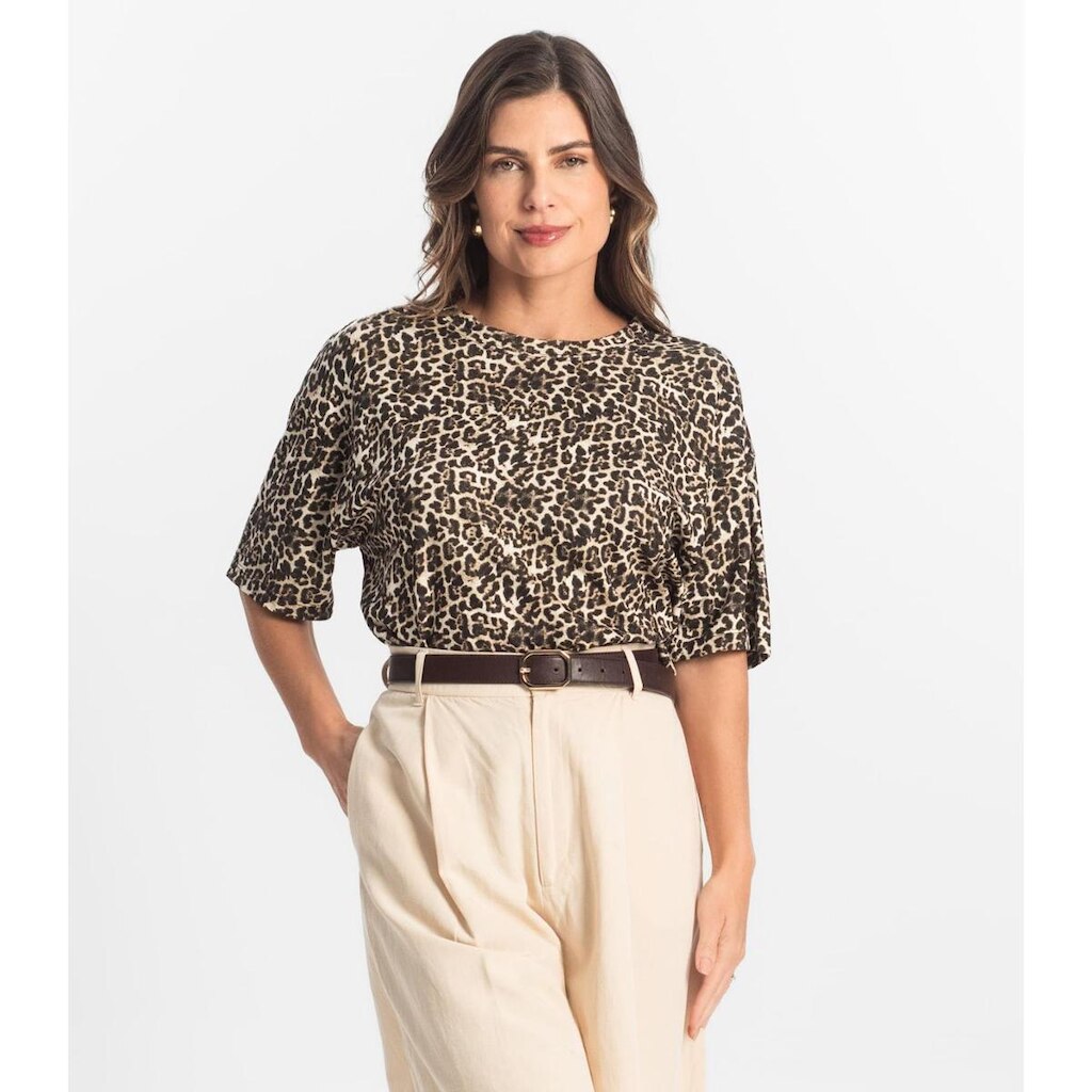Blusa Feminina Manga Curta Select Bege