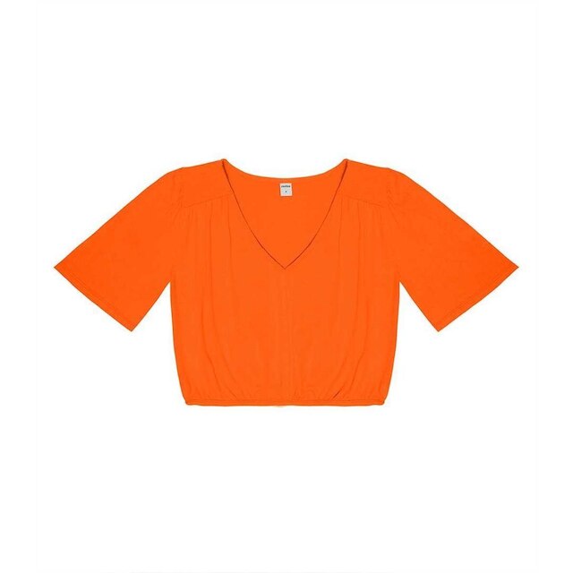 Blusa Feminina Manga Curta Visco Tricot