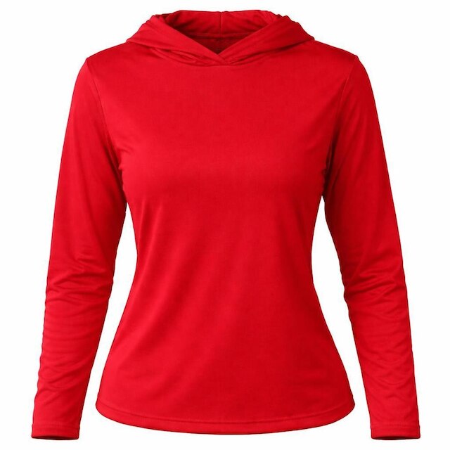 Blusa Feminina Manga Longa Com Capuz Academia Treino Poliéster Premium