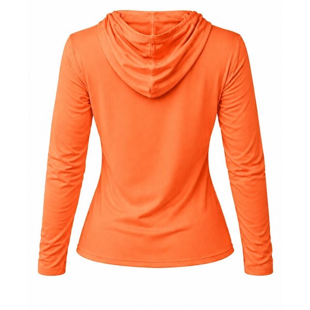 Blusa Feminina Manga Longa Com Capuz Academia Treino Poliéster Premium