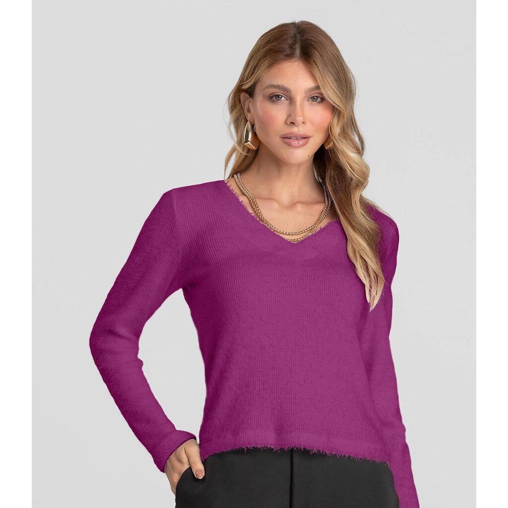 Blusa Feminina Manga Longa Dianna Roxo