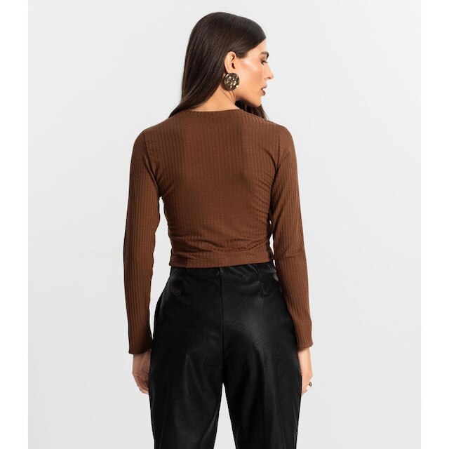 Blusa Feminina Manga Longa Endless Marrom