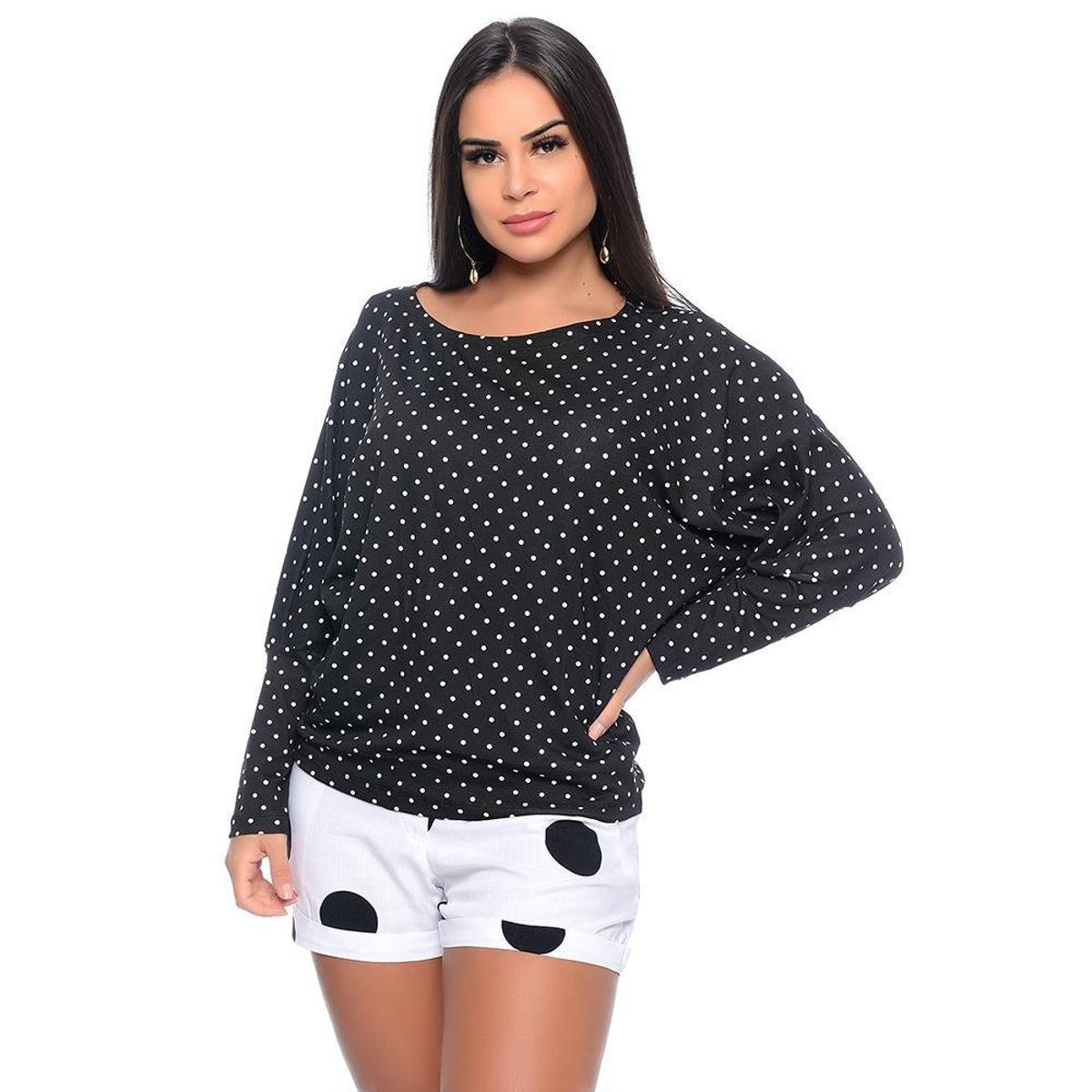 blusa morcego manga longa