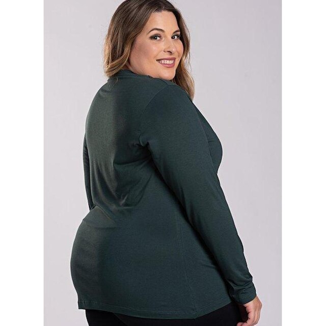 Blusa Feminina Manga Longa Plus Size Visco Estampada "Dreamer Love" - Serena