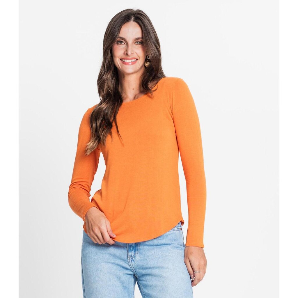 Blusa Feminina Manga Longa Rovitex Laranja