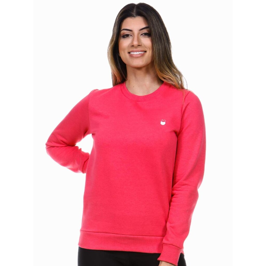 Blusa Feminina Moletom Gola Careca