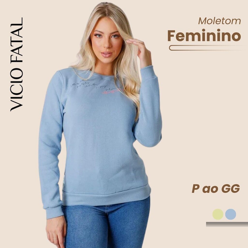 Blusa Feminina Moletom Gola O