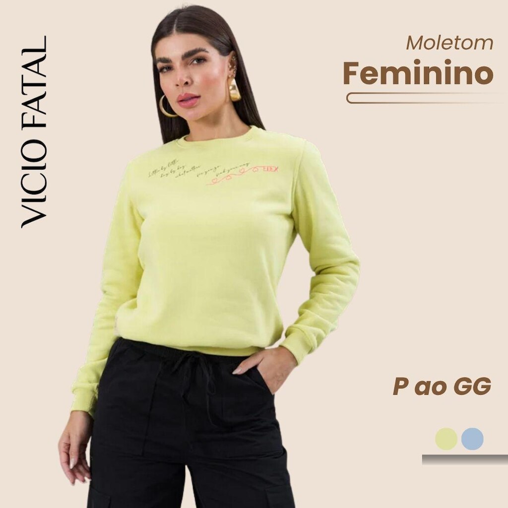 Blusa Feminina Moletom Gola O