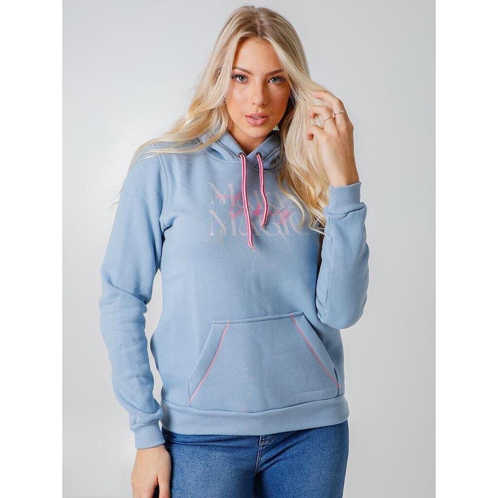 Blusa Feminina Moletom Invernal Canguru Capuz