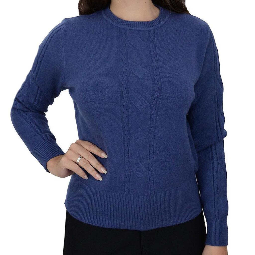 Blusa Feminina Pellini Tricot Curta Azul - 16912