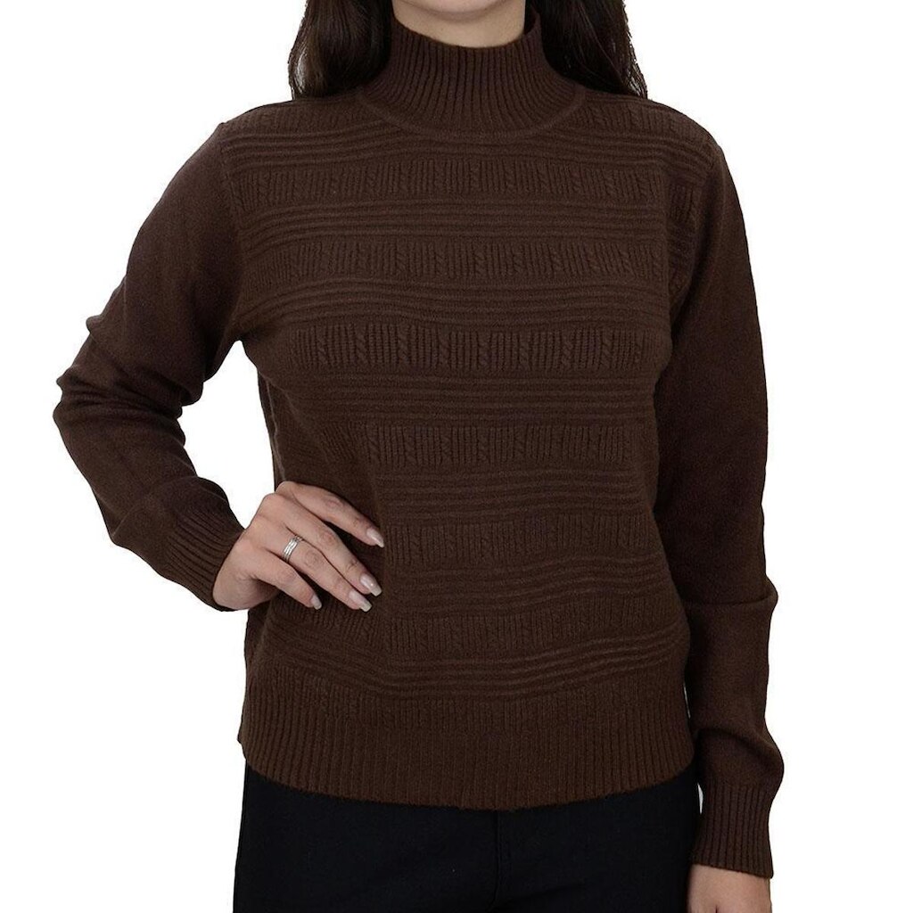 Blusa Feminina Pellini Tricot Relevo Marrom - 16904