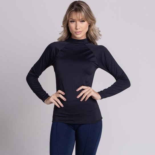 Blusa Feminina Proteção UV Poliéster Manga Longa Compressão Segunda Pele Térmica - Preto é ruim? Blusa Feminina Proteção UV Poliéster Manga Longa Compressão Segunda Pele Térmica - Preto é boa?