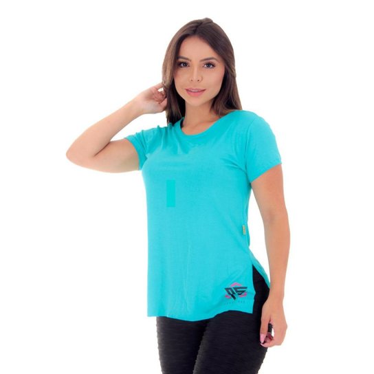 BLUSA FEMININA PS COMPRIDA TAPA BUMBUM ACADEMIA - Azul Menor preço em BLUSA FEMININA PS COMPRIDA TAPA BUMBUM ACADEMIA - Azul