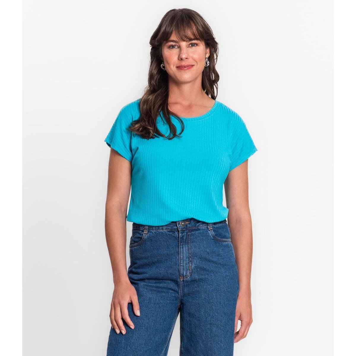 Blusa Malwee Basica V Verde Agua em promoção na Netshoes!