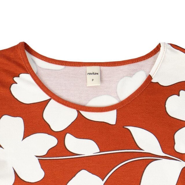 Blusa Feminina Rovitex Manga Longa Estampada Telha