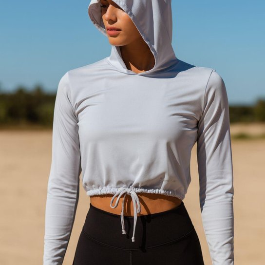 Blusa Feminina UV 50+ com Capuz Proteção Solar