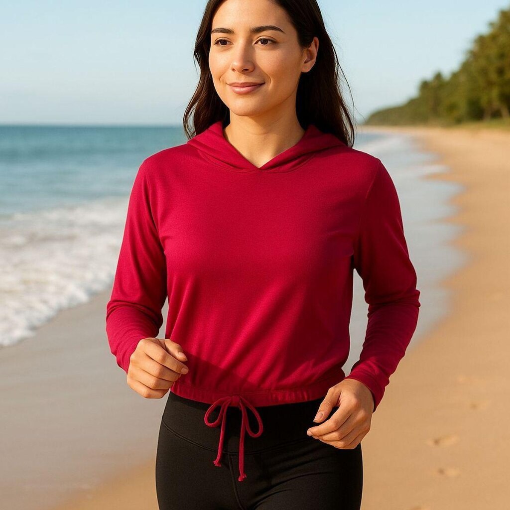 Blusa Feminina UV 50+ com Capuz Proteção Solar