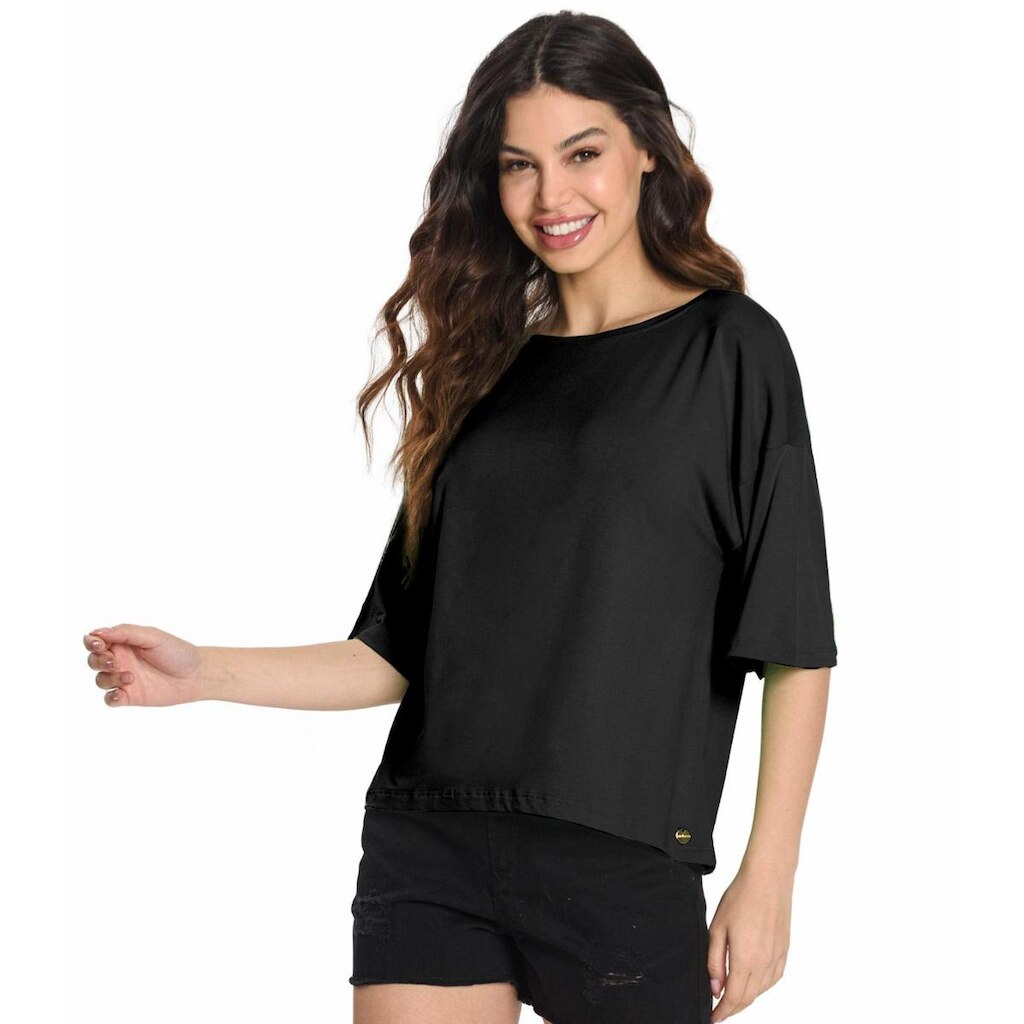 Blusa Feminina Viscotorcion Endless Preto