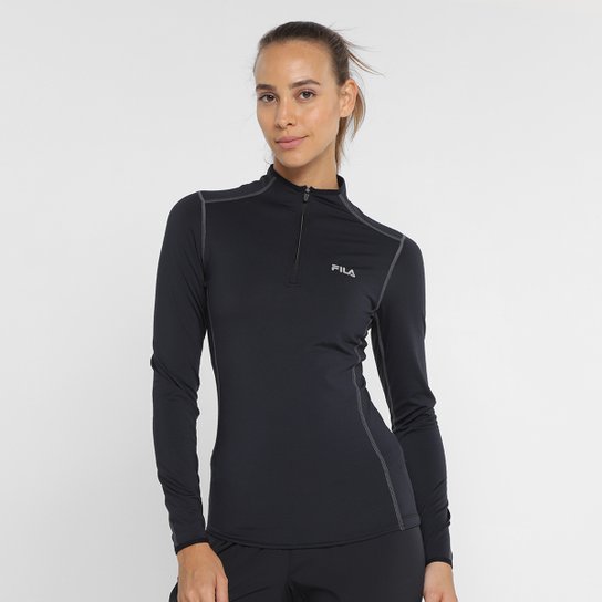 Blusa Fila Performa Skin Manga Longa Feminina - Preto Menor preço em Blusa Fila Performa Skin Manga Longa Feminina - Preto